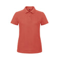 Pixel Coral - Front - B&C Womens-Ladies ID.001 Plain Short Sleeve Polo Shirt