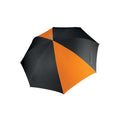 Black- Orange - Front - Kimood Unisex Auto Opening Golf Umbrella