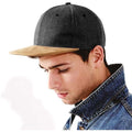 Vintage Black - Back - Beechfield Unisex Faux Suede Peak Snapback Cap