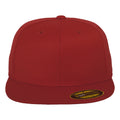 Red - Back - Yupoong Flexfit Unisex Premium 210 Fitted Flat Peak Cap