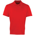 Red - Front - Premier Mens Coolchecker Pique Short-Sleeved Polo Shirt