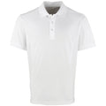 White - Front - Premier Mens Coolchecker Pique Short-Sleeved Polo Shirt