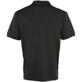 Black - Back - Premier Mens Coolchecker Pique Short-Sleeved Polo Shirt