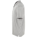 Silver - Side - Premier Mens Coolchecker Pique Short-Sleeved Polo Shirt