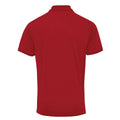 Burgundy - Back - Premier Mens Coolchecker Pique Short-Sleeved Polo Shirt