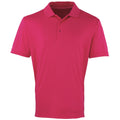 Hot Pink - Front - Premier Mens Coolchecker Pique Short-Sleeved Polo Shirt