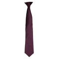 Aubergine - Front - Premier Colours Mens Satin Clip Tie