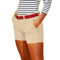 Khaki - Back - Asquith & Fox Womens-Ladies Classic Fit Shorts