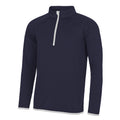 French Navy- Arctic White - Front - AWDis Just Cool Mens Half Zip Sweatshirt