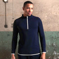 French Navy- Arctic White - Back - AWDis Just Cool Mens Half Zip Sweatshirt