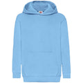 Sky Blue - Front - Fruit Of The Loom Older Kids Unisex Classic 80-20 Hoodie