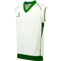 White- Green Trim - Front - Surridge Mens Curve Sleeveless Sweater-Jumper