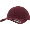 Maroon - Front - Flexfit Garment Washed Cotton Dad Baseball Cap