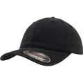 Black - Front - Flexfit Garment Washed Cotton Dad Baseball Cap