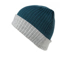 Teal-Grey - Front - Result Winter Essentials Double Layer Knitted Hat