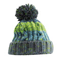 Marine Splash - Side - Beechfield Unisex Adults Corkscrew Knitted Pom Pom Beanie Hat