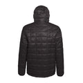 Black - Back - 2786 Mens Box Quilt Hooded Zip Up Jacket