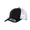 Black-White - Front - Yupoong Flexfit Retro Snapback Trucker Cap