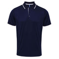 Navy-White - Front - Premier Mens Contrast Coolchecker Polo Shirt