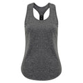 Black Melange - Front - Tri Dri Womens-Ladies Performance Strap Back Vest