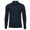 Navy - Front - Nimbus Mens Carlington Deluxe Long Sleeve Polo Shirt