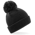 Black - Front - Beechfield Childrens-Kids Reflective Bobble Beanie