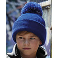 Bright Royal - Back - Beechfield Childrens-Kids Reflective Bobble Beanie