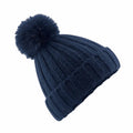 Navy - Front - Beechfield Unisex Verbier Fur Pom Pom Chunky Beanie