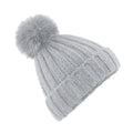 Light Grey - Front - Beechfield Unisex Verbier Fur Pom Pom Chunky Beanie