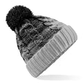 Black-Light Grey - Front - Beechfield Unisex Ombre Styled Beanie