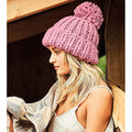 Dusky Pink - Lifestyle - Beechfield Womens-Ladies Oversized Hand Knitted Beanie