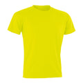 Flo Yellow - Front - Spiro Adults Unisex Impact Aircool Tee