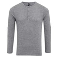 Grey Marl - Front - Premier Mens Long John Roll Sleeve Tee