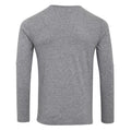 Grey Marl - Back - Premier Mens Long John Roll Sleeve Tee