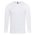 White - Front - Premier Mens Long John Roll Sleeve Tee