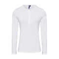 White - Front - Premier Womens-Ladies Long John Roll Sleeve Tee