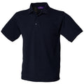 Navy - Front - Henbury Mens Short Sleeved 65-35 Pique Polo Shirt