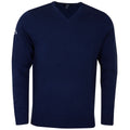 Peacoat Navy - Front - Callaway Mens Ribbed V Neck Merino Sweater