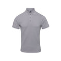 Silver - Front - Premier Mens Coolchecker Plus Pique Polo With CoolPlus