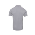 Silver - Back - Premier Mens Coolchecker Plus Pique Polo With CoolPlus