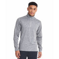 Grey Heather - Back - Rhino Mens Hyper Mid Layer Zip Skin Performance Top