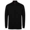 Black - Front - Henbury Unisex Adults Knitted Bomber Jacket