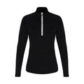 Black-Red - Lifestyle - TriDri Womens-Ladies Long Sleeve Performance Quarter Zip Top