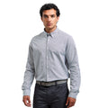 White-Grey - Back - Premier Mens Cotton Rich Oxford Stripe Shirt