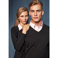 Black - Pack Shot - Premier Mens Essential Acrylic V-Neck Sweater