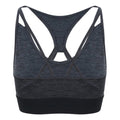 Black Slate Melange - Back - AWDis Just Cool Womens-Ladies Girlie Cross Back Crop Top