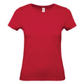 Deep Red - Front - B&C Womens-Ladies #E150 T-Shirt