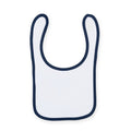 White- Navy - Front - Larkwood Baby Unisex Plain & Contrast Bib (Pack of 2)