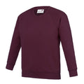 Burgundy - Front - AWDis Academy Childrens-Kids Crew Neck Raglan School Sweatshirt (Pack of 2)