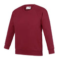 Claret - Front - AWDis Academy Childrens-Kids Crew Neck Raglan School Sweatshirt (Pack of 2)